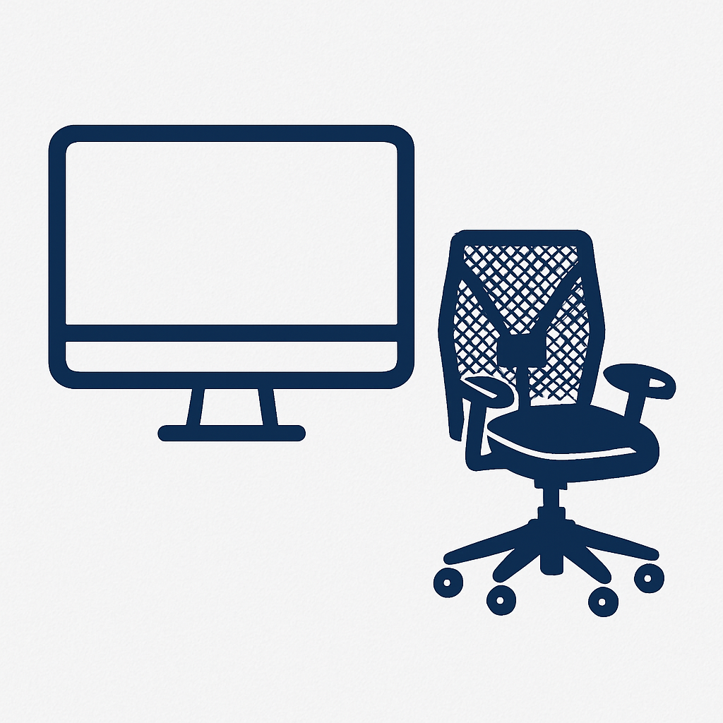 56 monitores DELL | 60 cadeiras modelo diretor
